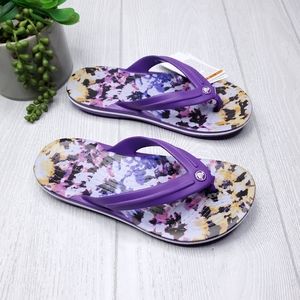 Crocs Crocband Purple Tie Dye Flip Flops